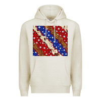 Oatmeal Heather 4th of July USA flag leopard cowhide 20oz tumbler Premium Hoodie - Neo Western