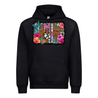 Black mimi floral background Urban Hoodie - HRA Design Shop