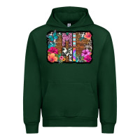 Forest Green mimi floral background Urban Hoodie - HRA Design Shop