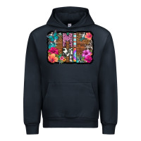 Navy mimi floral background Urban Hoodie - HRA Design Shop