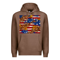 Chestnut 4th of July USA flag leopard sunflower 20oz tumble Premium Hoodie - Neo Western
