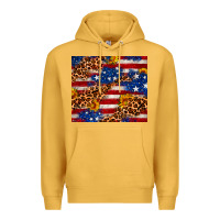 Mustard 4th of July USA flag leopard sunflower 20oz tumble Premium Hoodie - Neo Western