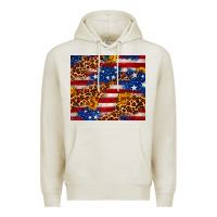 Oatmeal Heather 4th of July USA flag leopard sunflower 20oz tumble Premium Hoodie - Neo Western