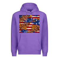 Purple 4th of July USA flag leopard sunflower 20oz tumble Premium Hoodie - Neo Western