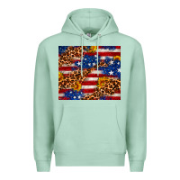 Seafoam 4th of July USA flag leopard sunflower 20oz tumble Premium Hoodie - Neo Western