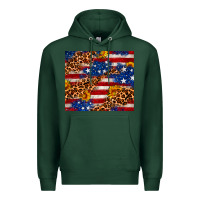 Sports Green 4th of July USA flag leopard sunflower 20oz tumble Premium Hoodie - Neo Western