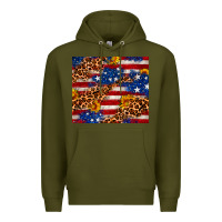 Army Green 4th of July USA flag leopard sunflower 20oz tumble Premium Hoodie - Neo Western