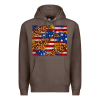 Coffee 4th of July USA flag leopard sunflower 20oz tumble Premium Hoodie - Neo Western