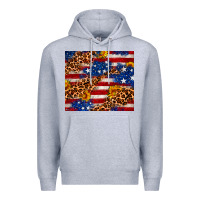 Heather Grey 4th of July USA flag leopard sunflower 20oz tumble Premium Hoodie - Neo Western