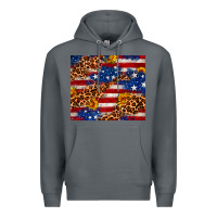 Rock 4th of July USA flag leopard sunflower 20oz tumble Premium Hoodie - Neo Western