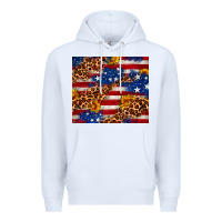 White 4th of July USA flag leopard sunflower 20oz tumble Premium Hoodie - Neo Western