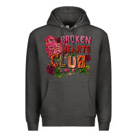 Charcoal Heather broken heart club Premium Hoodie - FaDigitalArtStudio