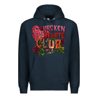 Navy broken heart club Premium Hoodie - FaDigitalArtStudio