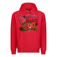 Red broken heart club Premium Hoodie - FaDigitalArtStudio