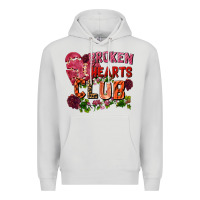 Dove Grey broken heart club Premium Hoodie - FaDigitalArtStudio