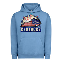 Pigment Pebble Blue Kentucky 4th of July Urban Hoodie - CowGirlArtShop