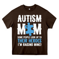 Chocolate Brown lil autism mom Heavy Core Tee - CowhideDigitalArt