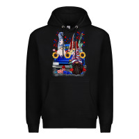 Black 4th of July gnomes truck Premium Hoodie - CowGirlArtShop