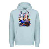 Blue Mist 4th of July gnomes truck Premium Hoodie - CowGirlArtShop