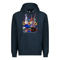 Navy 4th of July gnomes truck Premium Hoodie - CowGirlArtShop
