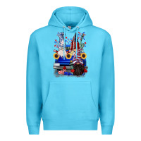 Ocean Blue 4th of July gnomes truck Premium Hoodie - CowGirlArtShop