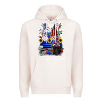 Pale Pink 4th of July gnomes truck Premium Hoodie - CowGirlArtShop