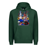 Sports Green 4th of July gnomes truck Premium Hoodie - CowGirlArtShop