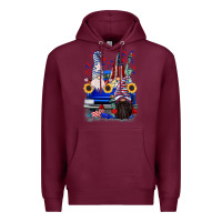 Burgundy 4th of July gnomes truck Premium Hoodie - CowGirlArtShop