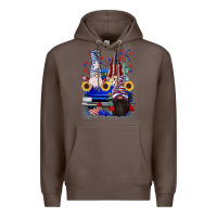 Coffee 4th of July gnomes truck Premium Hoodie - CowGirlArtShop