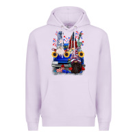 Lilac 4th of July gnomes truck Premium Hoodie - CowGirlArtShop