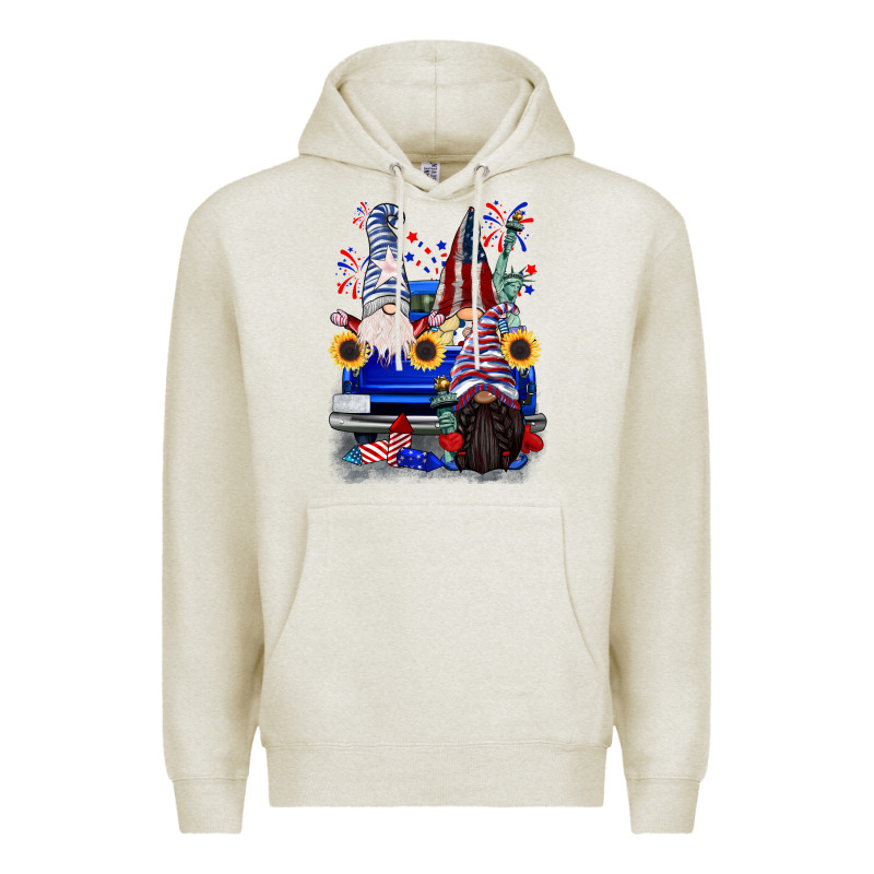4th Of July Gnomes Truck Premium Hoodie by CowGirlArtShop | Teevron