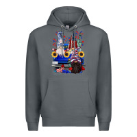 Rock 4th of July gnomes truck Premium Hoodie - CowGirlArtShop