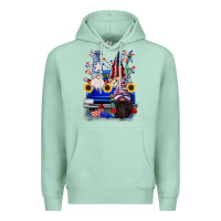 Seafoam 4th of July gnomes truck Premium Hoodie - CowGirlArtShop