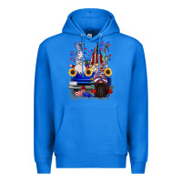 True Royal 4th of July gnomes truck Premium Hoodie - CowGirlArtShop