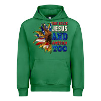 Emerald She loves Jesus and America too 4th of july Urban Hoodie - CowGirlArtShop