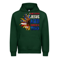 Forest Green She loves Jesus and America too 4th of july Urban Hoodie - CowGirlArtShop