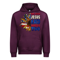 Mauve Wine She loves Jesus and America too 4th of july Urban Hoodie - CowGirlArtShop