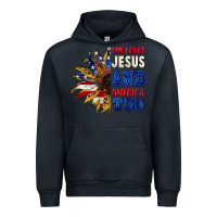 Navy She loves Jesus and America too 4th of july Urban Hoodie - CowGirlArtShop
