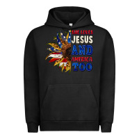 Pigment Black She loves Jesus and America too 4th of july Urban Hoodie - CowGirlArtShop