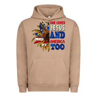 Pigment Burro She loves Jesus and America too 4th of july Urban Hoodie - CowGirlArtShop