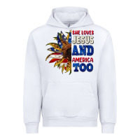 White She loves Jesus and America too 4th of july Urban Hoodie - CowGirlArtShop
