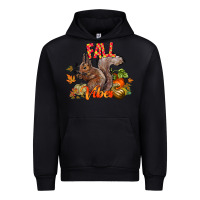 Black Fall Vibes Squirrel Urban Hoodie - CowhideDigitalArt