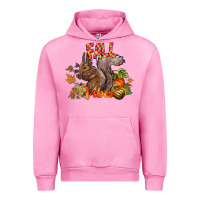Fuchsia Pink Fall Vibes Squirrel Urban Hoodie - CowhideDigitalArt