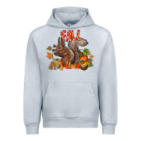Heather Grey Fall Vibes Squirrel Urban Hoodie - CowhideDigitalArt
