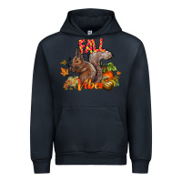 Navy Fall Vibes Squirrel Urban Hoodie - CowhideDigitalArt