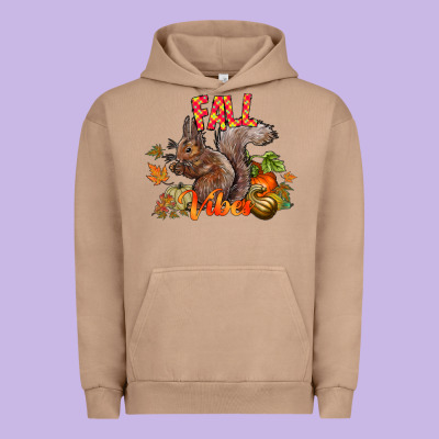 Fall Vibes Squirrel Urban Hoodie Designed By Cowhidedigitalart