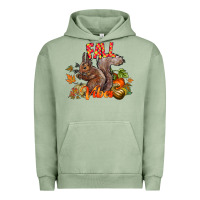 Pigment Oil Green Fall Vibes Squirrel Urban Hoodie - CowhideDigitalArt