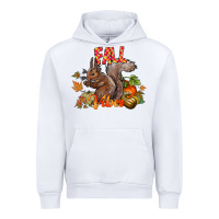 White Fall Vibes Squirrel Urban Hoodie - CowhideDigitalArt