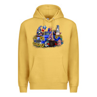 Antique Gold 4th of July gnomes with truck Premium Hoodie - CowGirlArtShop