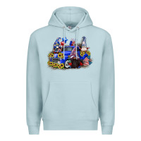 Blue Mist 4th of July gnomes with truck Premium Hoodie - CowGirlArtShop